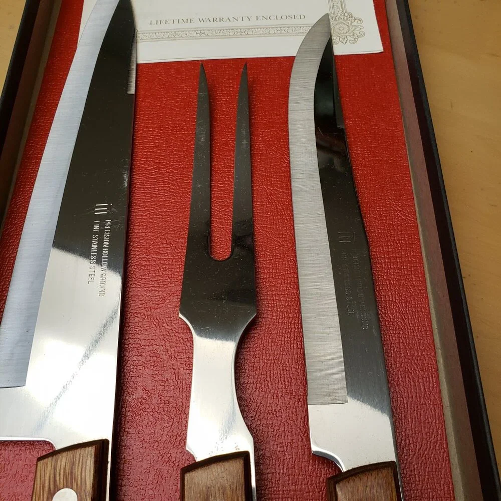 Maxam Stainless 3 Pc Carving Set NIB